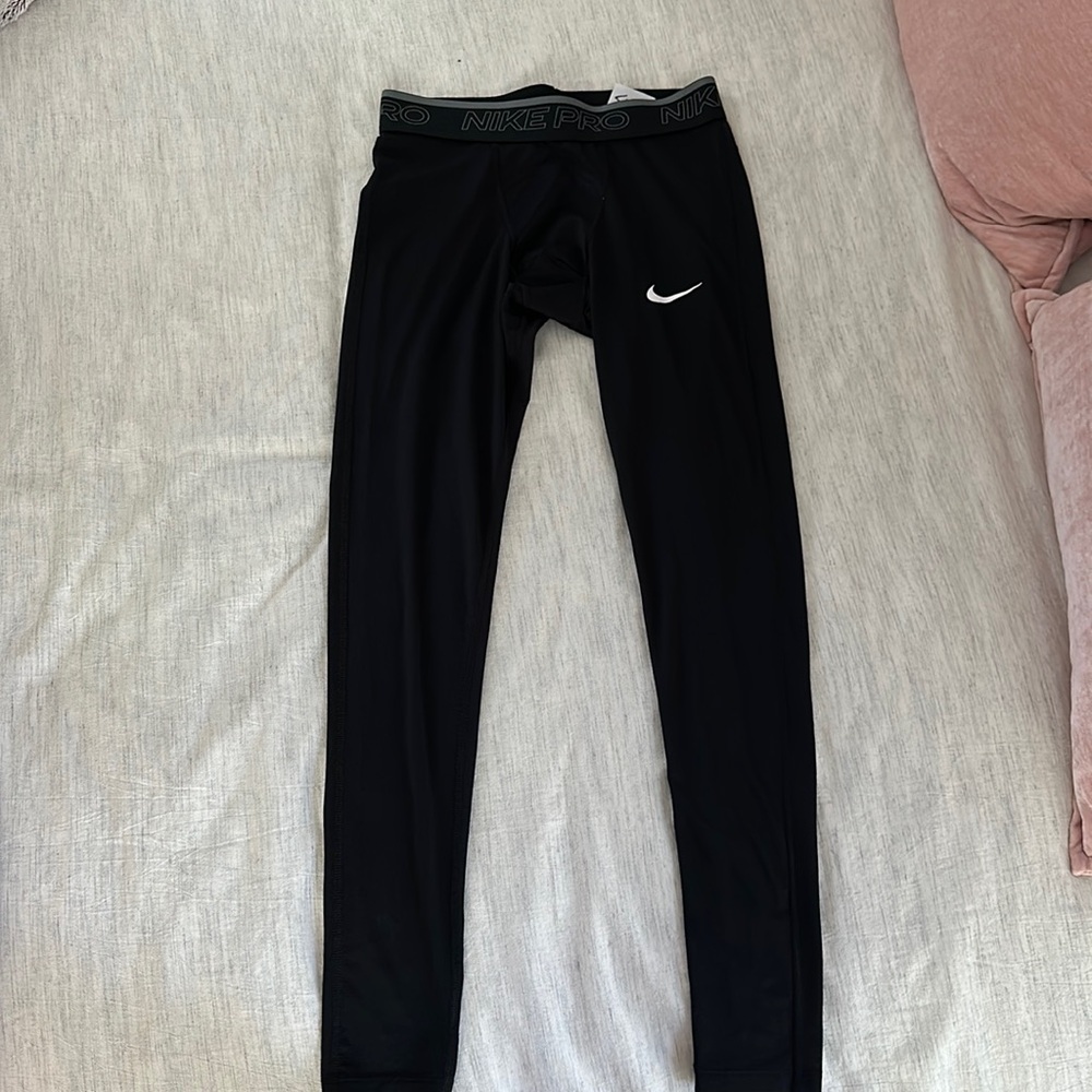 Nike pro dri-fit men’s running tights, black, size M